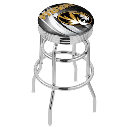 Holland Bar Stool Co 30" Chrome 2-Ring Missouri Swivel Bar Stool, Accent Ring L7C3C30Mizzou-D2